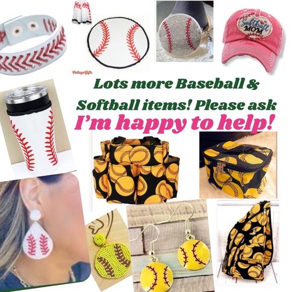 Baseball Softball Pattern Neoprene Tumbler koozie - Picture 3 of 4